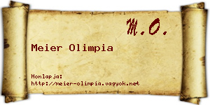 Meier Olimpia névjegykártya